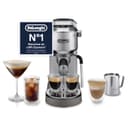 De'Longhi Dedica Duo EC890.M Barista Machine à café avec pompe, expresso et infusion à froid, machine à café manuelle avec tige à vapeur LatteArt, 15 cm de large, 2 expresso, écran tactile, tasse - 1