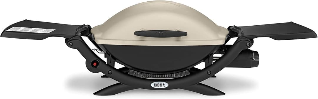 Weber Barbecue à gaz Q2000 55 x 39 cm avec tables latérales rabattables en titane (53060079)