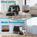 SZEETECH Bac Litiere pour Chat XL, Litière en Acier Inoxydable avec Couvercle, Bac Litiere pour Chat, Cat Litter Box, Pelle+Tapis+Marchepied- 60x40x39,5 cm (Noir) - 4