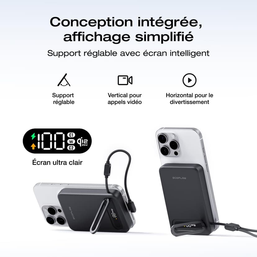 EcoFlow Rapid Mag Qi2.2 Magnetic Powerbank 10000mAh 25W with USB C Cable 36W, Qi2.2 Certified External Battery Magnetic Wireless Power Bank Fast Charger for iPhone 17/16/15 Pro Max Black - 3