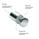 Rosle Stainless Steel Wall Attachment with Cap, 2.2 cm - 6