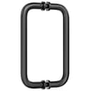 Ranbo Shower Glass Door Handle, 203mm (8 Inch) Hole Centres, Matt Black, 304 Stainless Steel, 1.0mm Thick Tube, Fits 6–12mm (1/4"–1/2") Glass, for Bathroom Door Installation or Replacement. - 1