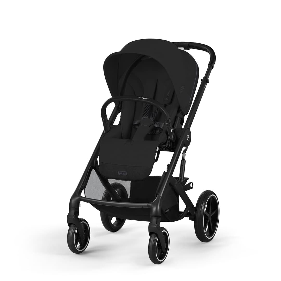 CYBEX Gold Balios S Lux Pushchair, Ergonomic Lying Position, One-Hand Harness System, from Birth to 22 kg (Approx. 4 Years), Moon Black