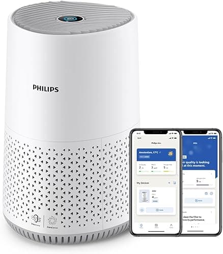 Philips Air Purifier 600 Series, Energy Efficient with Smart Sensor, For allergy sufferers, HEPA filter removes 99.97% of pollutants, Covers up to 44m2, App control, White (AC0651/10)