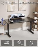 Devoko Electric Standing Desk 160x70cm, Height Adjustable Desk Ergonomic Stand up Table with 2 Memory Preset,Rustic Brown - 3
