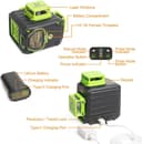 Niveau Laser Vert, Huepar 3x360 avec Batterie Li-ion Rechargeable, Laser Level Auto-nivellement, avec Port de Charge de Type-C et Étui de Transport à Coque Rigide Inclus - B03CG Pro - 8