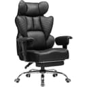 COMHOMA Gaming Chair, Ergonomic Office Chair with Adjustable Armrests, Sprung Lumbar Support for Big and Tall People, 330lbs Wide Seating, Black - 1