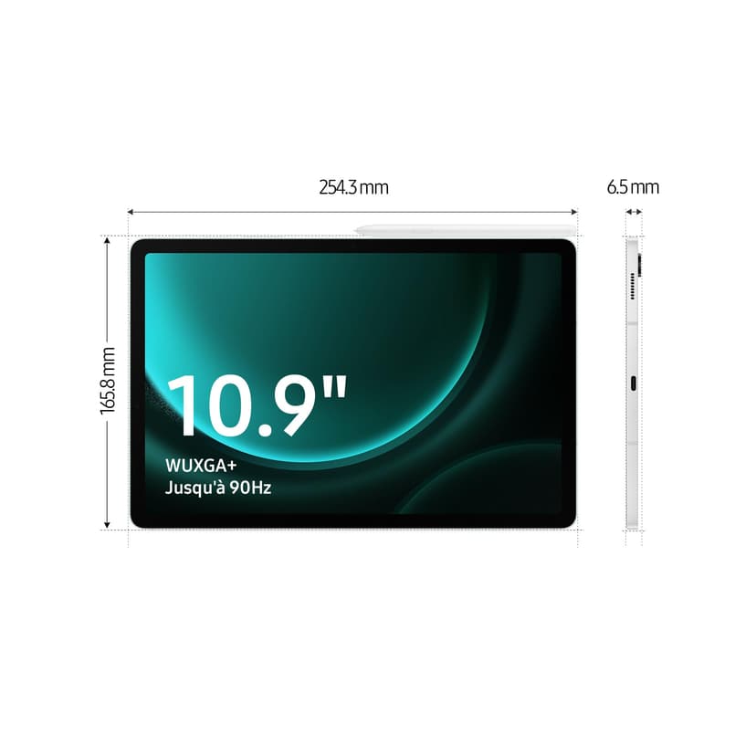 Samsung Galaxy Tab S9 FE Tablette, 10.9'' Wifi 128Go, S Pen inclus, Batterie longue durée, Certification IP 68, Anthracite, Version FR - 3