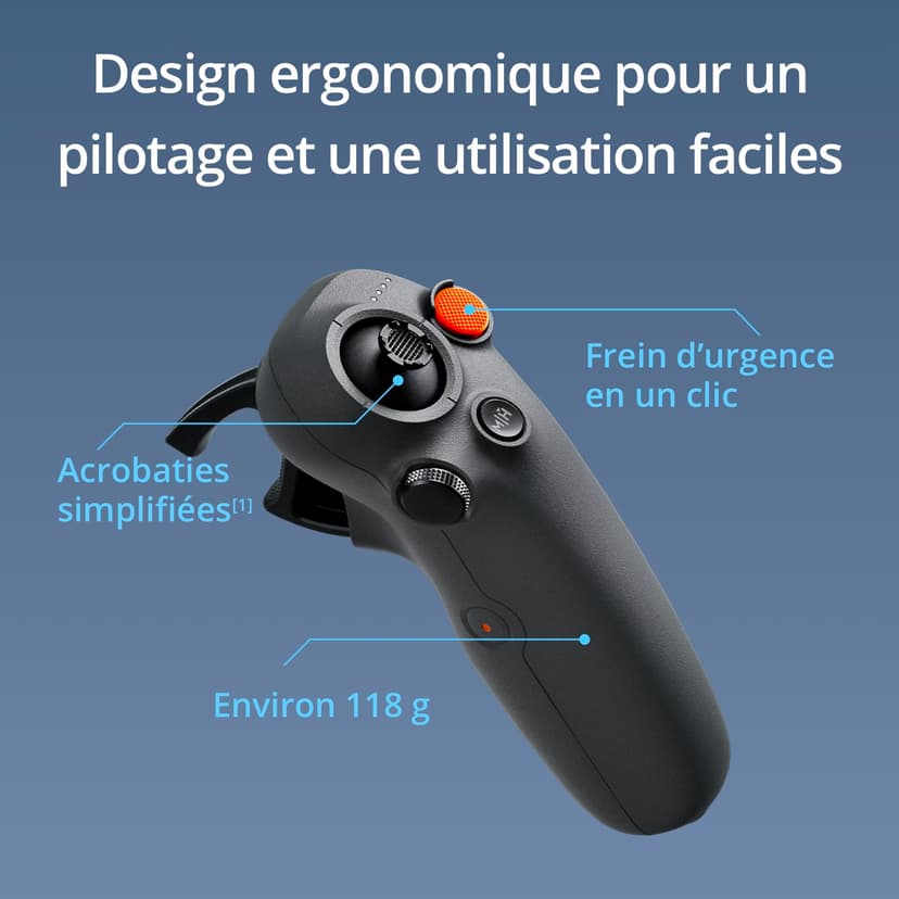 DJI RC Motion 3, Contrôleur FPV intelligentavec Contrôle de Mouvement Immersif, Compact et Portable, Freinage d’Urgence en Un Clic, Curseur en RA, Contrôleur de Drone Intuitif - 3