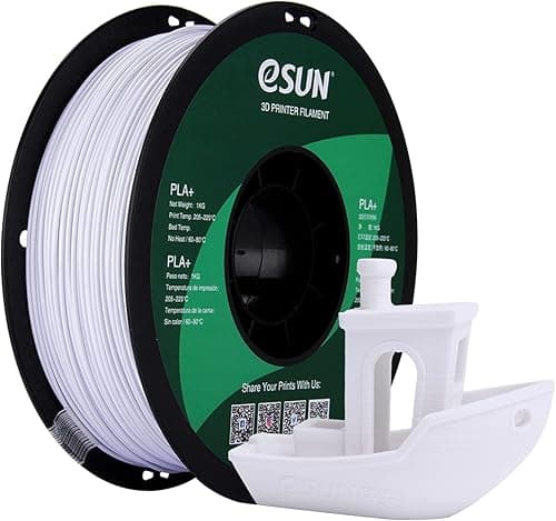 eSUN PLA+ Filament 1.75mm, Enhanced Toughness 3D Printer Filament PLA Plus, Dimensional Accuracy +/- 0.03mm, 1KG Spool (2.2 LBS) 3D Printing Filament for 3D Printers, Cold White