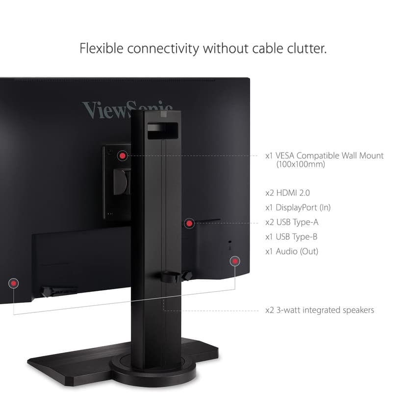 ViewSonic OMNI XG2431 24 Inch 1080p 0.5ms 240Hz Gaming Monitor with AMD FreeSync Premium, Advanced Ergonomics, Eye Care, HDMI and DisplayPort for Esports, Black - 7