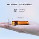 OLIGHT Baton 4 LED Small Torch Rechargeable up to 1300 Lumens, 170 m Light Range, Super Bright Mini Torch with 6 Modes, 30 Days Running Time, Strong Flashlight, IPX8 for Everyday Use, Orange - 3