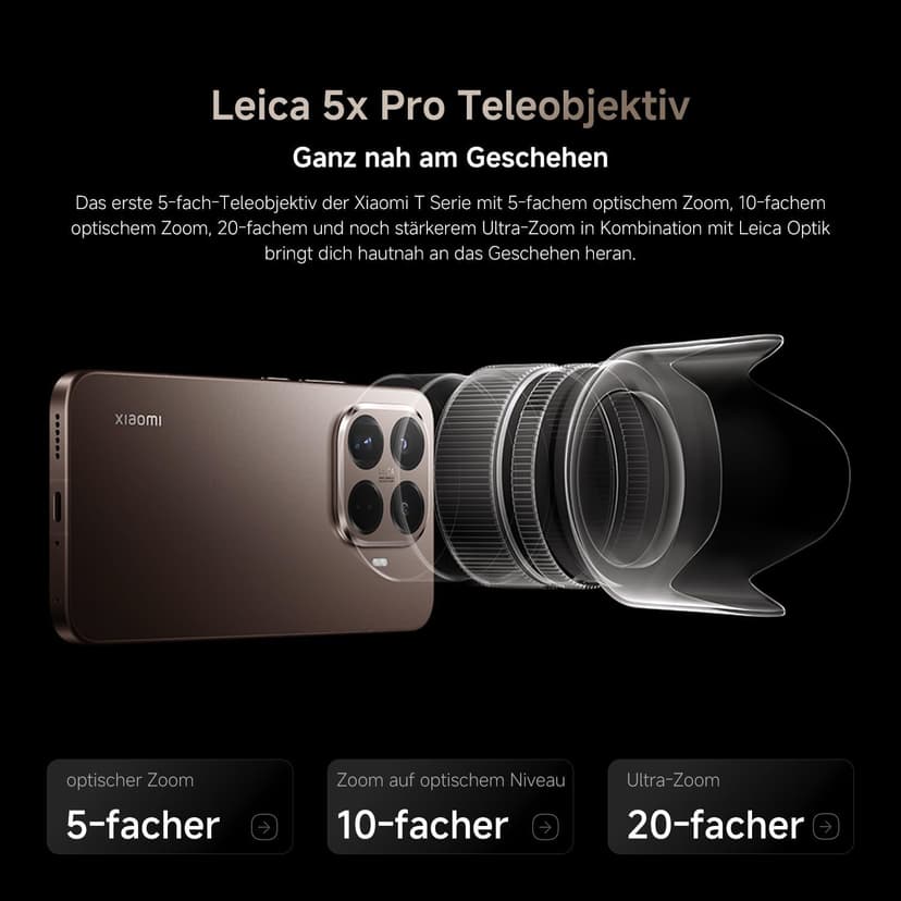 XIAOMI 15T Pro, Smartphone 12 + 512 GB, 6.83 Inch 144 Hz Eye-Friendly Display, MediaTek Dimensity 9400+, 50MP Leica 5X Pro Telephoto Lens, 5500 mAh, Titanium - 4