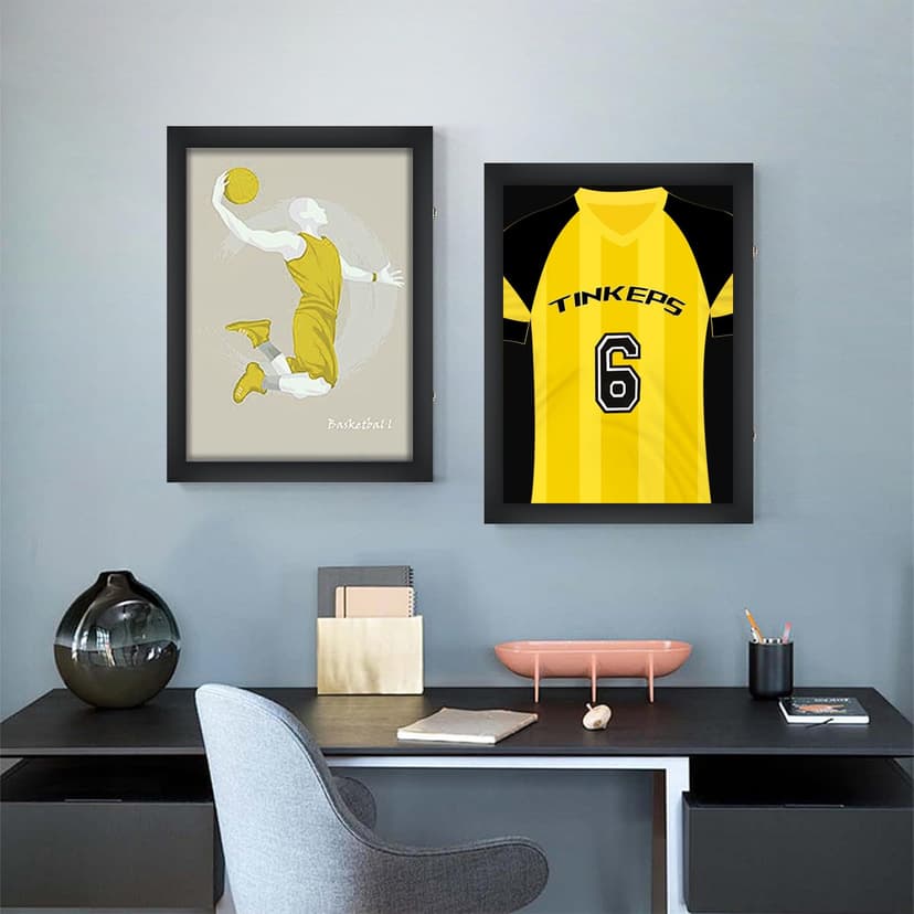 Tinkeps Football Shirt Frame Display - Engineered Wood & Acrylic, Jersey Display Case, Black - 4