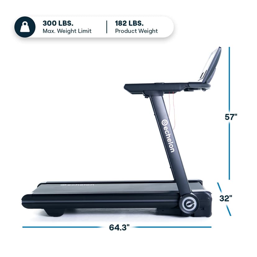 Echelon Stride 6s-10 Auto-Fold Smart Treadmill, Home Use Treadmill, 300 lb Capacity, Motorised Incline, 10 Inch HD Touchscreen, Quiet Brushless Motor, Foldable Treadmill with USB Port - 7