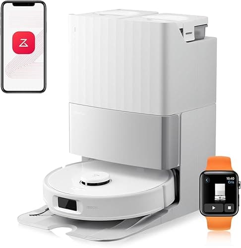 roborock Qrevo Edge S5A Robot Vacuum Cleaner with Mop Function, Dual Anti-Tangle System, 18,500 Pa, FlexiArm Design Edge Cleaning, Heatable Mop, 75°C Hot Water Mop Wash (White)