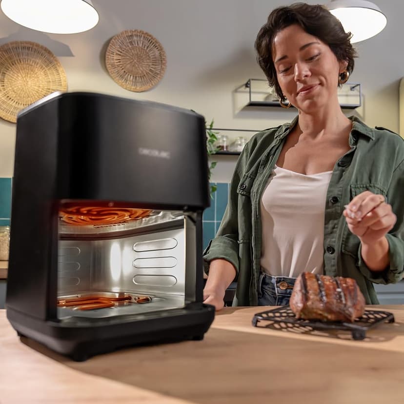 Cecotec Air Fryer Cecofry&Grill Duoheat 4000 4 Litre Oil-Free Hot Air Fryer Double Resistance Barbecue 1900W 1900W Temperature Setting 40-200°C 10 Menus - 4