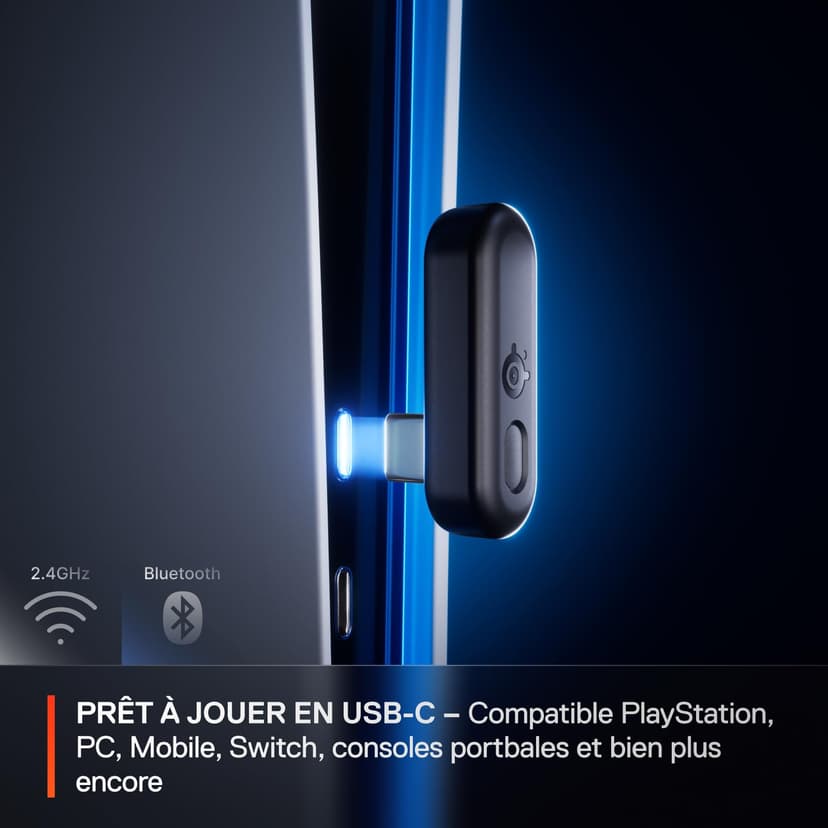SteelSeries Casque Arctis Nova 3P Wireless - Appli Mobile Companion - Batterie 40h - Haut-parleurs magnétiques en néodyme - 2,4 GHz/Bluetooth - Micro détachable - PS5, PS4, PC, Switch, Mobile -Noir - 7