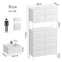 Mintnook High Chest of Drawers, White Storage Chest with Open Center Design, Tall Bedroom Chest with 12 Drawers, Large Capacity Storage Chest for Closet, Nursery, Living Room, White - 2