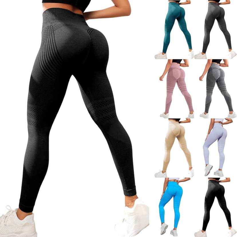 riou Compression Leggings for Women, 3D Anti Cellulite Leggings - Lipedema Compression Leggings Slimming Scrunch Bums Legging High Waist Seamless Tummy Control Legging Butt Lift Black - 1