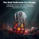 GravaStar Mercury M2 Wireless Gaming Mouse with 26,000 DPI, PAW3395DM Sensor -79g Lightweight Hollowed-Out Design -5 Programmable Buttons -5 Dynamic Lightsync RGB - Stealth Black (Stealth Black) - 3