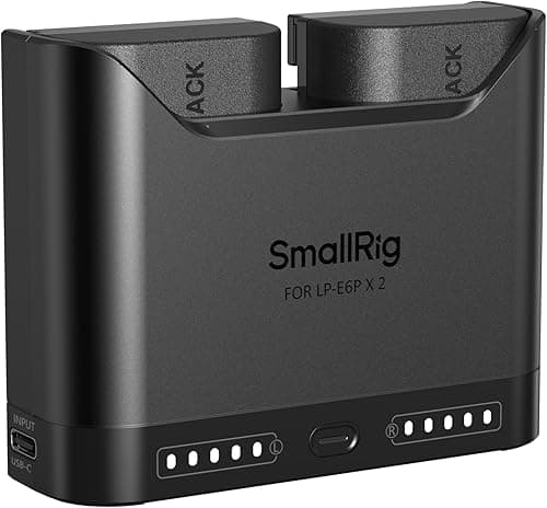 SMALLRIG LP-E6P Kit de Batteries pour Canon, 22,5 W Charg…