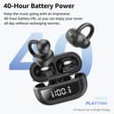 TOZO OpenEarRing Écouteurs Bluetooth sans Fil Ecouteurs Bluetooth 5.1 Ultraléger avec Réduction IA de Bruit ORIGX Acoustique EQs Ajustement 40H d'Autonomie LED Écran USB Type C IPX5 Noir - 5