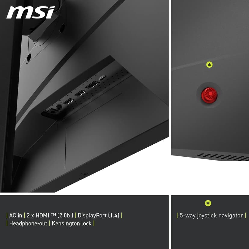 MSI Mag 275F Flat Gaming Monitor, Full HD (1920 x 1080), 1920 x 1080 Fast IPS Panel, 180Hz, 0.5ms Response Time, Black - 6