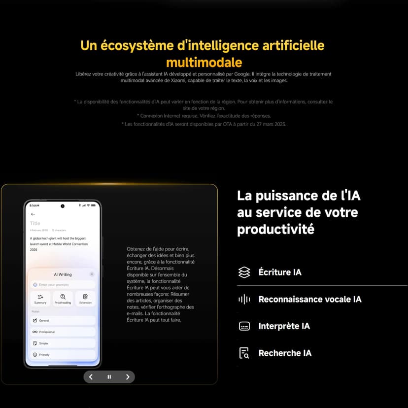 XIAOMI Smartphone POCO F7 Pro, 12+256, Noir, Batterie 6000mAh, HyperCharge 90W, HyperAI (Chargeur Non Inclus) - 5