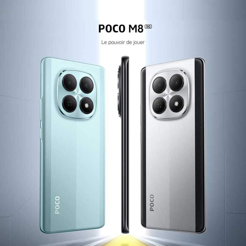 Xiaomi POCO M8, Smartphone 8+512 Go, Écran AMOLED FIow 120Hz de 6,77", Snapdragon® 6 Gen 3, Double caméra AI 50 Mpx, Design élégant incurvé en 3D, Noir, Garantie 2 Ans, Chargeur Non Inclus - 3