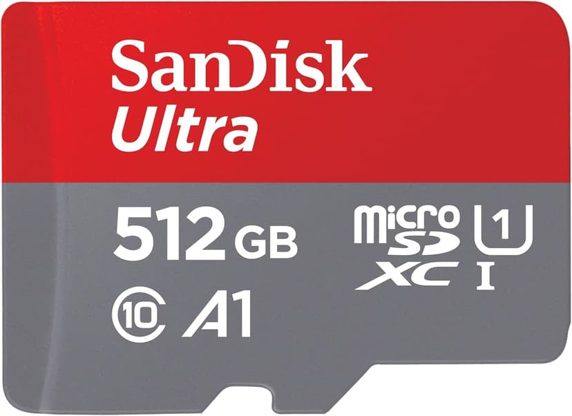 SanDisk 512GB Ultra microSDXC card + SD adapter, Memory card Full HD, up to 150 MB/s, For smartphones and Tablets, with A1 App Performance, UHS-I, Class 10, U1 - 1