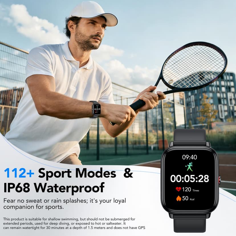 Women's Smart Watch, 1.83 Inch HD Smartwatch, 20 Days Battery Life with Bluetooth Call, Heart Rate Monitor, Sleep, Sports Watch with IP68 Waterproof, 112+ Sports Modes for Android/iOS - 4