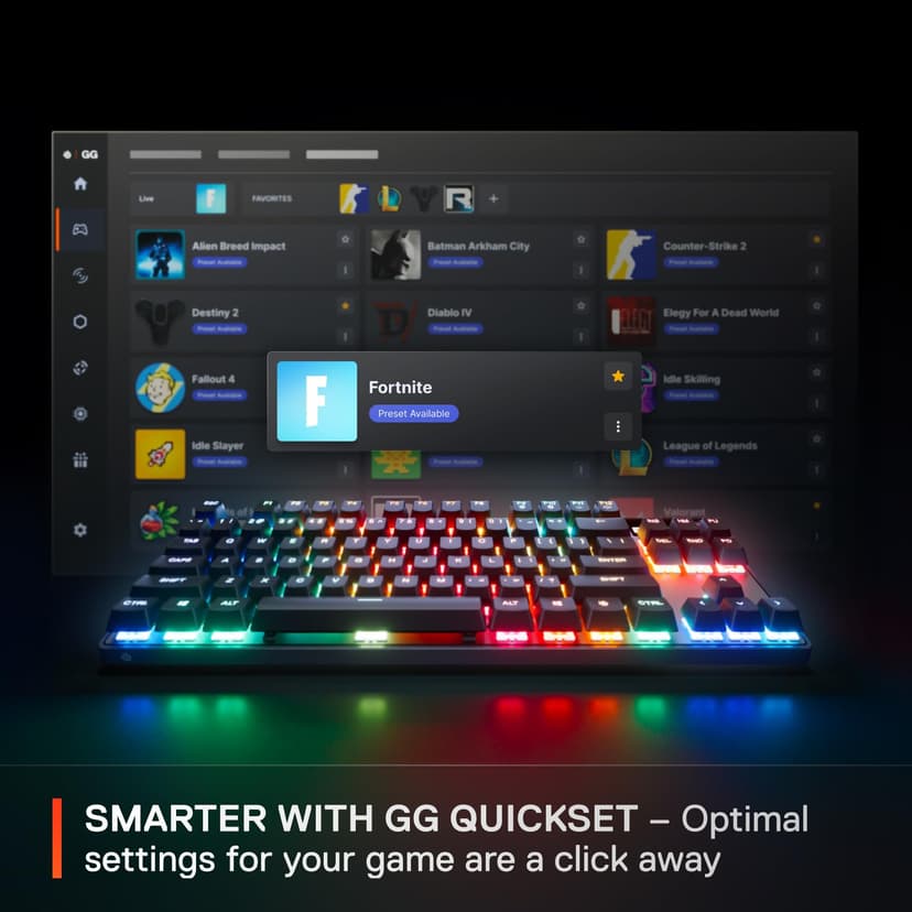 SteelSeries Commutateurs hypermagnétiques Apex Pro TKL Gen 3 OmniPoint 3.0 — Actionnement réglable — Déclenchement rapide — Préréglages prêts pour le jeu — Mode de protection — Rapid Tap/SOCD — OLED — - 4
