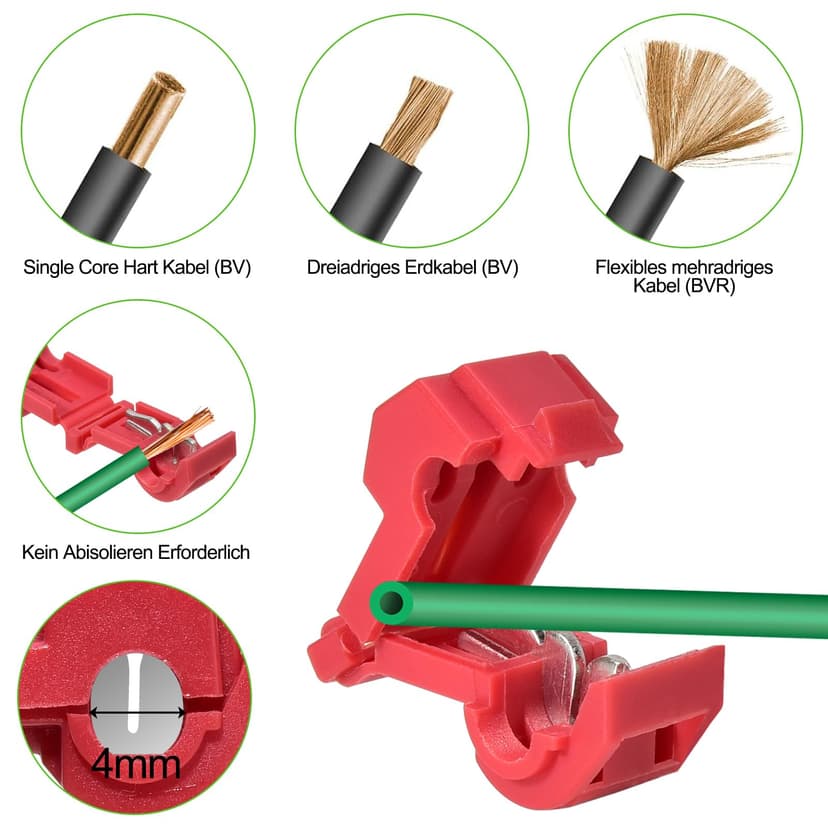 Pack of 20 Connection Terminals, Clip for Cable for Robotic Lawnmowers, Boundary Cable Charging Station, T-Branch Connector, Quick Connector, Power Thief Lawnmower e.g. Husqvarna, Gardena, Lawn Robot - 3