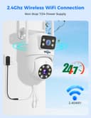 Hiseeu 【Dual Lens+8X Digital Zoom】 3MP Dual Lens PTZ WiFi Security Camera Outdoor, 2.4G/5G WiFi CCTV Home Surveillance Camera Outdoor, Color Night Vision, Auto Tracking Alarm Sound Light 2-Way Audio - 3