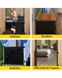 Patywaga Stair Safety Gate, Extendable 0-140 cm, Children's and Animal Safety Gate for Stairs/Doors, Door Safety Gate, Stair Safety Blind with Scissor Mechanism, Children and Dog Safety, Indoor - 5