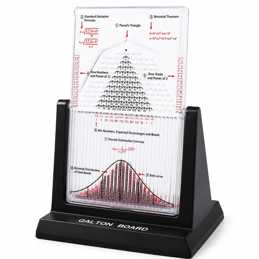 CHEOTIME Galton Board, Probability Demonstrator Effective Statistical Law Experiment Model Dalton Board Physics Lab Teaching Tool with 2800 Metal Beads