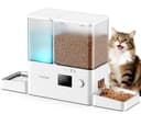 oneisall Automatic Cat Feeder and Water Dispenser,36Cups/8.5L 2-in-1 Clean Food Fresh Water Large Capacity 5L Timed Cat Food Dispenser&3.5L Gravity Water Fountain for Pets,Small Dogs,Puppies,Kittens - 1