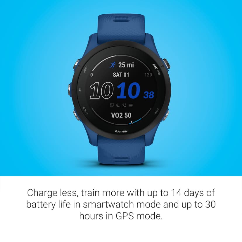Garmin Forerunner® 255, GPS Running Smartwatch, Advanced Insights, Long-Lasting Battery, Tidal Blue - 3