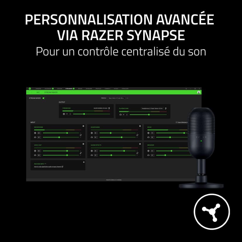 Razer Seiren V3 Mini - Micrófono USB ultracompacto (micrófono de condensador de 14mm, patrón de captación supercardioide, sensor Tap-to-Mute con indicador LED, amortiguador incorporado) Nero - 7