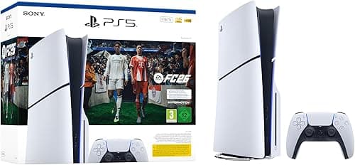 Playstation Sony, Pack Console 5 Édition Standard 1 To, Lecteur Blu-ray 4K, 1 Jeu Complet EA SPORTS FC 26 (Code), 1 Manette DualSense avec Retour Haptique et Gâchettes Adaptatives, Couleur : Blanche