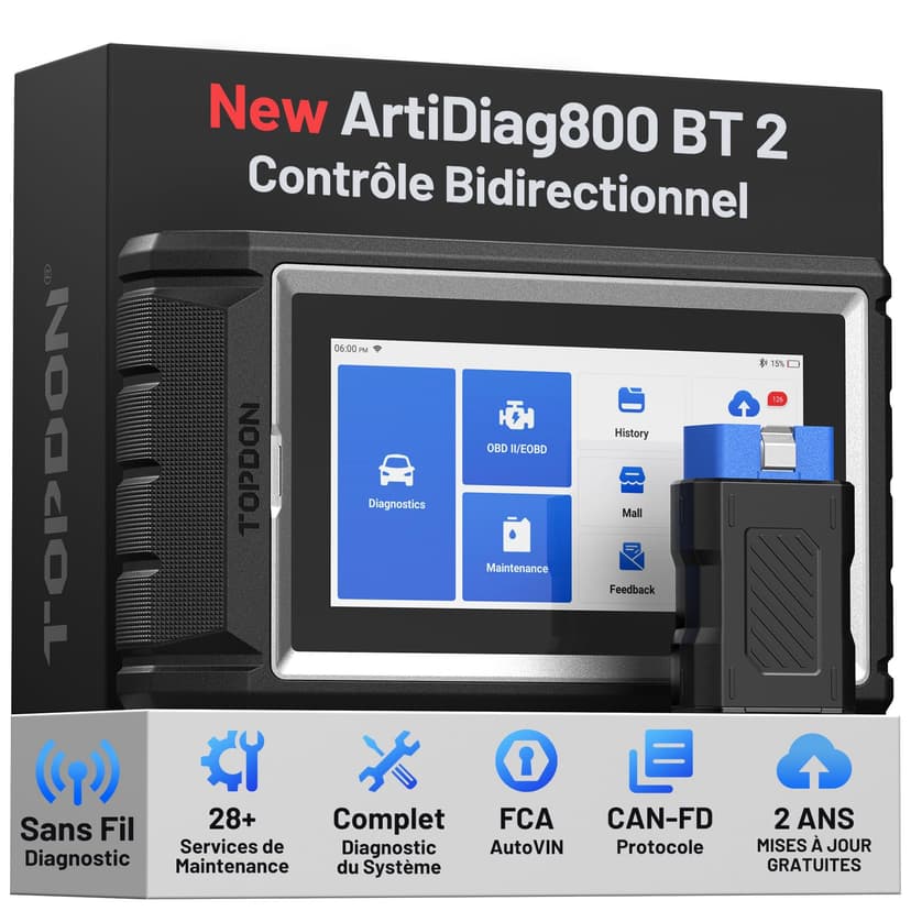 TOPDON ArtiDiag800 BT 2, Bluetooth Outil de Diagnostic To… - 1