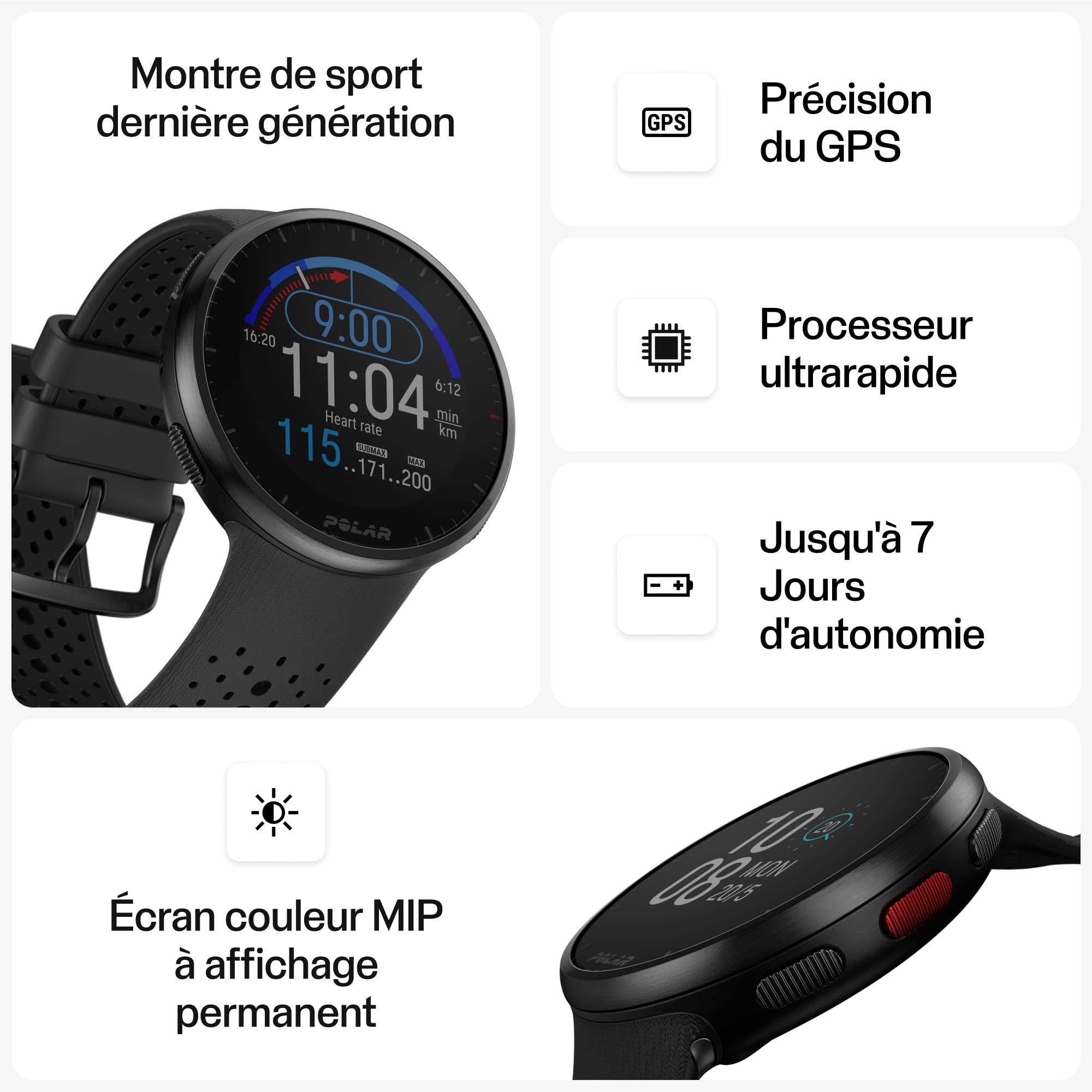 Polar Pacer Pro - Advanced GPS Sports Watch - Wrist Heart Rate Monitor, Smart for Men and Women, Workout Running Watch, Training Program & Health Recovery Tools, Sleep Monitor & Activity Tracker - 7