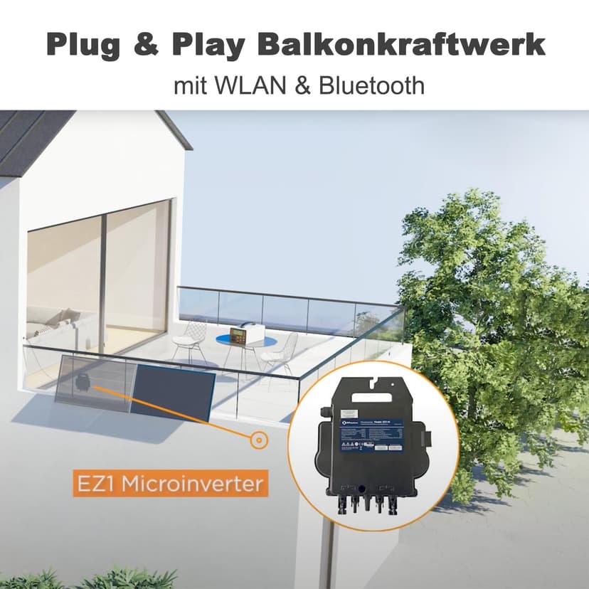 APsystems EZ1-M Micro Inverter 800 W with Wi-Fi and Bluetooth, PV VDE Certified, Plug & Play Inverter, Ideal for Balcony Power Plant - 8