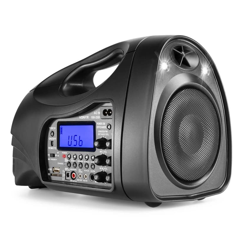 Vonyx Portable Handheld PA System ST016 with Wireless Mic, Rechargeable Battery, Bluetooth, FM Radio, Portable Tour Guide Speaker for Presentations, Events and Tours - 2