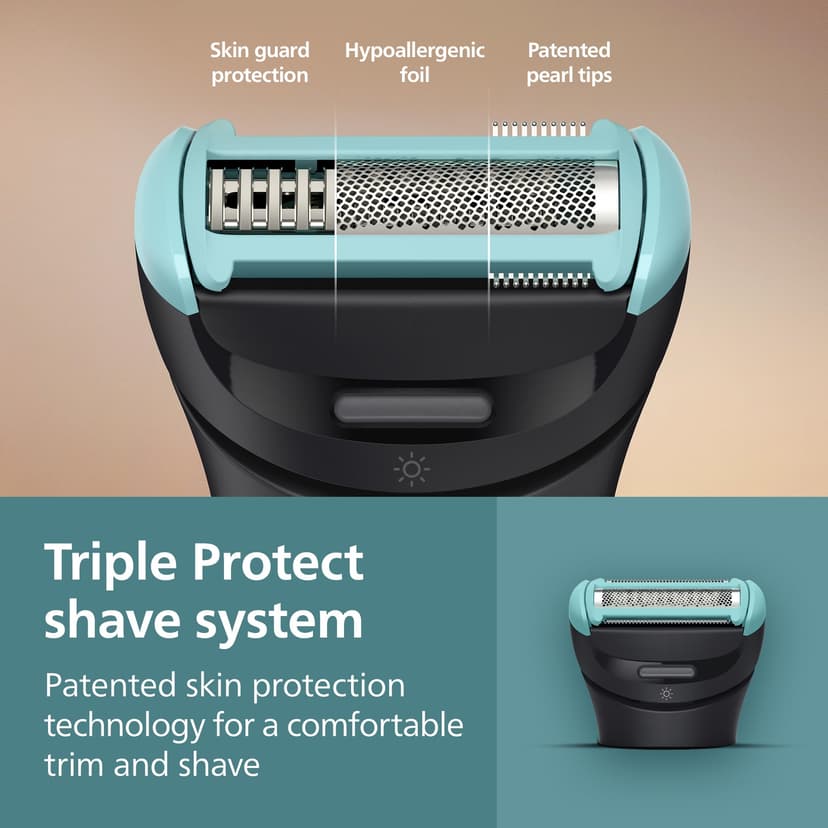 Philips Norelco Body Groomer 7000 Series Men's Hair Trimmer with 2D Smooth Contour Flexible Head, Triple Protection Shaving System and Intimate Hair Trimmer, 100% Waterproof, BG7480/50 - 4