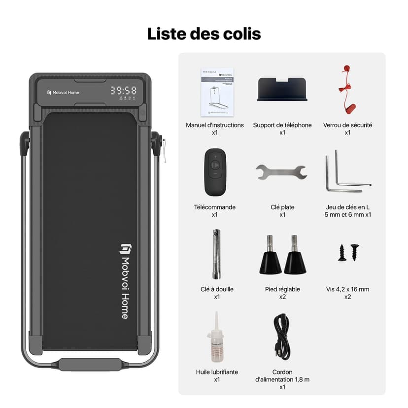 Mobvoi 6% Incline Smart AI Foldable Treadmill Walking Pad Speaker TicSports APP 12 KMH 120 KG Portable Compact Treadmills for Home Office Under Desk Treadmill with LED Display Remote Control - 9