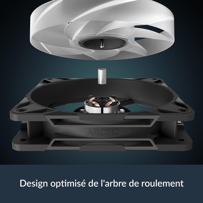 ARCTIC P12 Pro A-RGB (3 Piéces) - Puissant ventilateur premium, Fan PWM 120 mm avec Câble Répartiteur en Y, 600-3000 rpm, 0 rpm <5% PWM, 5V Digital RGB, Palier à dynamiqu fluides, 4 Broches - Noir - 8