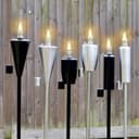 Harbour Housewares Metal Garden Torches - Cone - Pack of 6-146cm Black Garden Torches Lighting Modern Outdoor Lighting Paraffin Oil Lamp Candle Flame Lantern for Parties, Outdoor Events, BBQs - 5