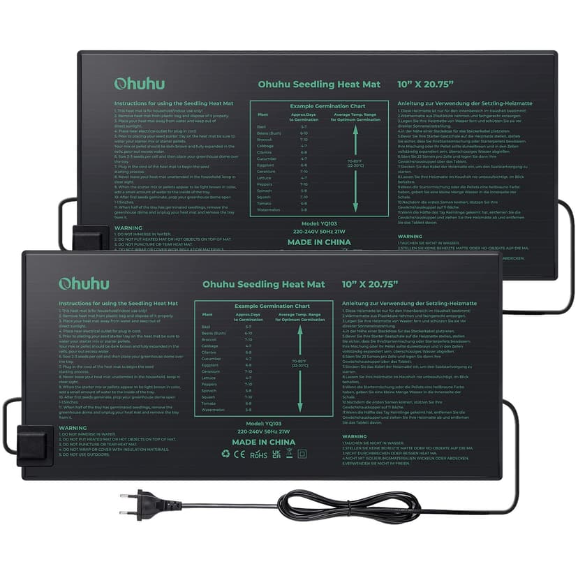 Ohuhu Seedling Heat Mat 2 Pack - 1